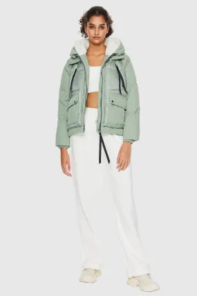 092 Colorlay Cropped Hooded Puffer Jacket