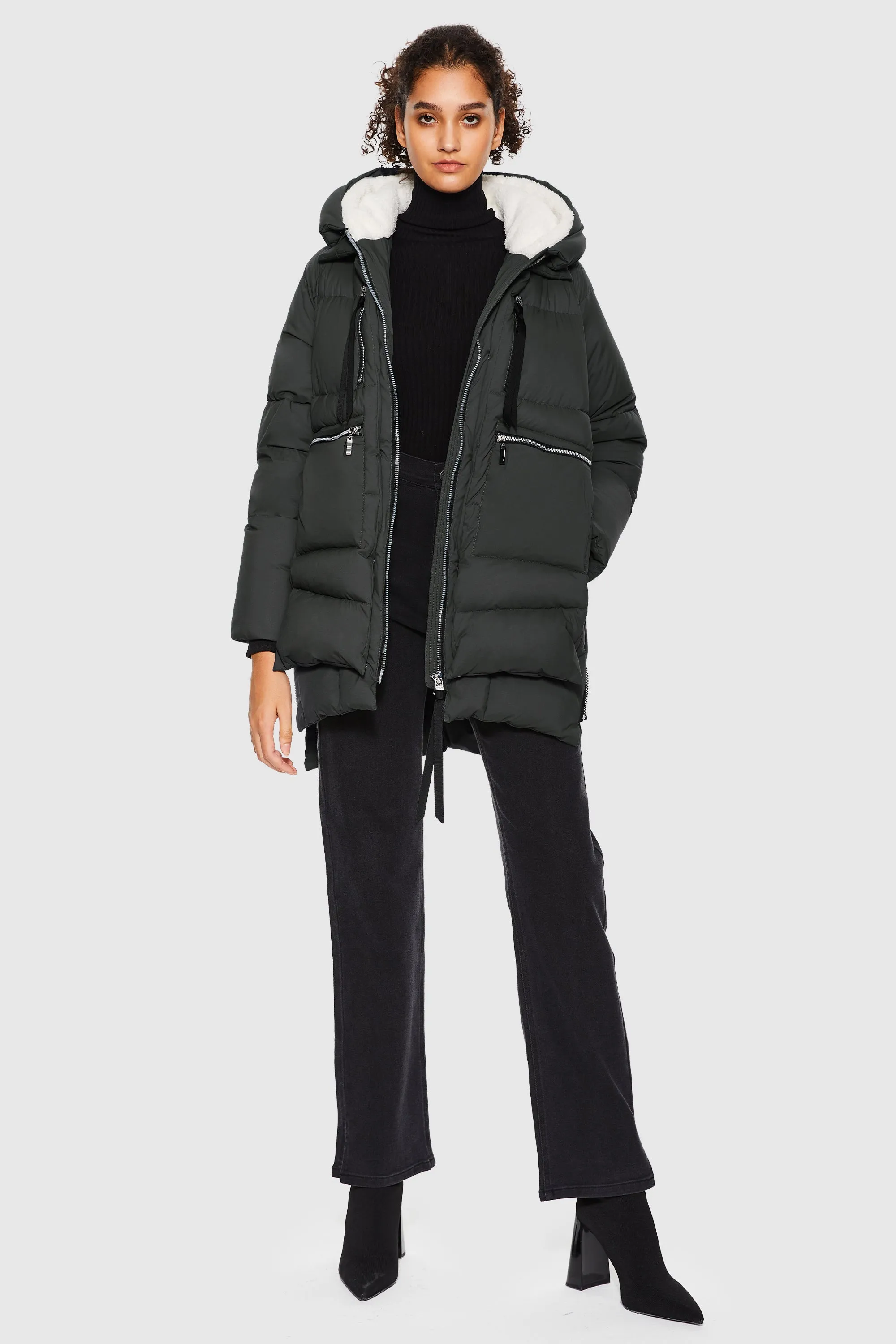 092 Thickened Hooded Puffer Jacket