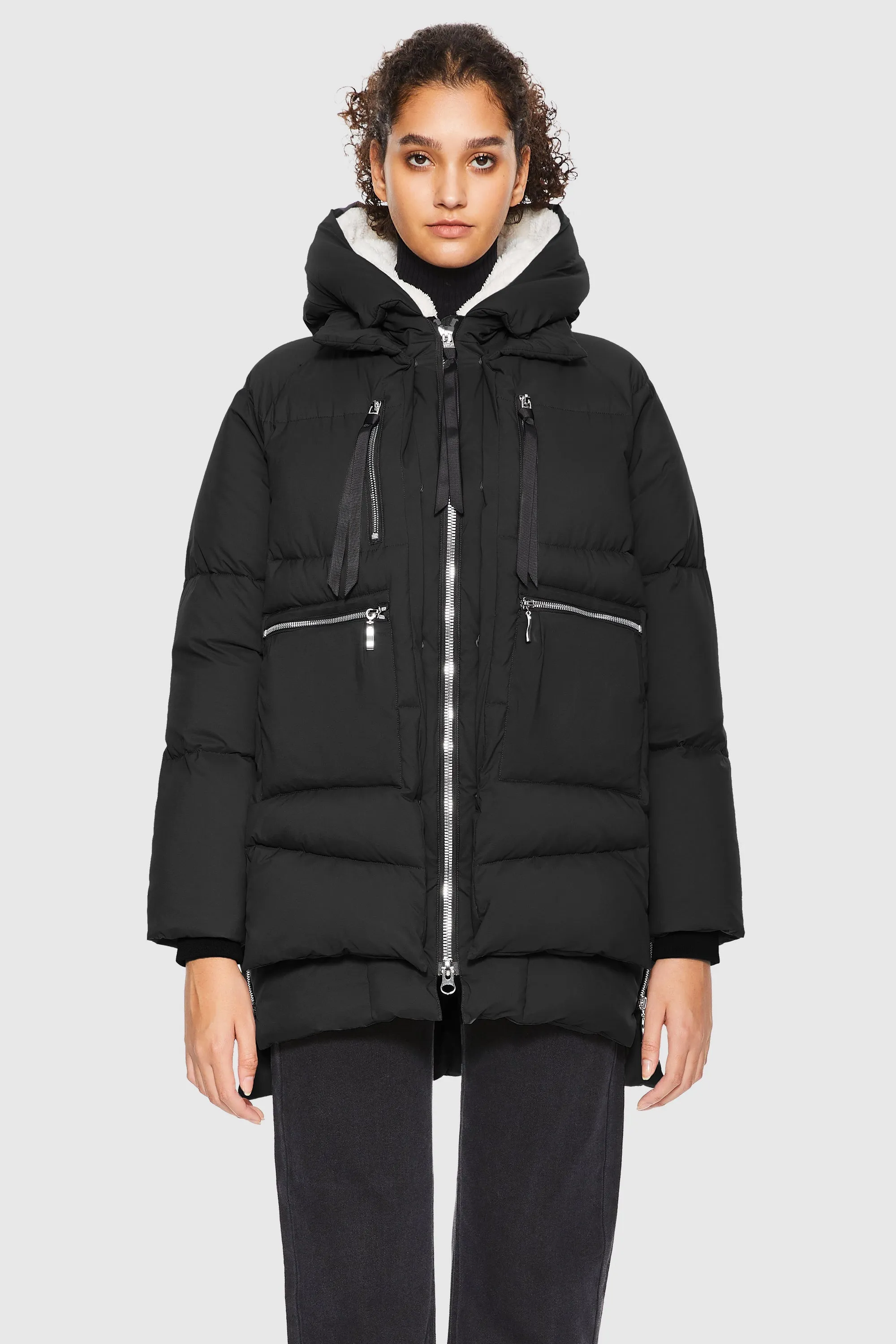 092 Thickened Hooded Puffer Jacket