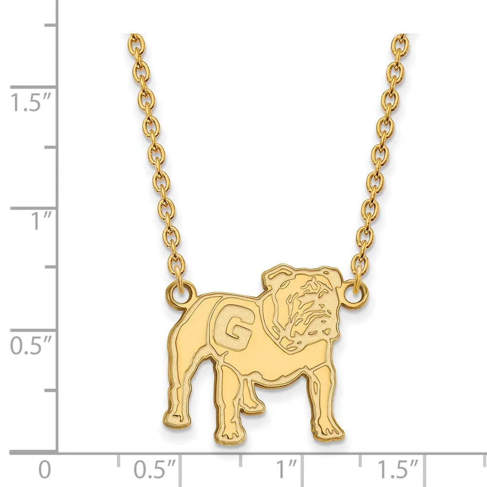 14k Yellow Gold U of Georgia Lg Logo Pendant Necklace