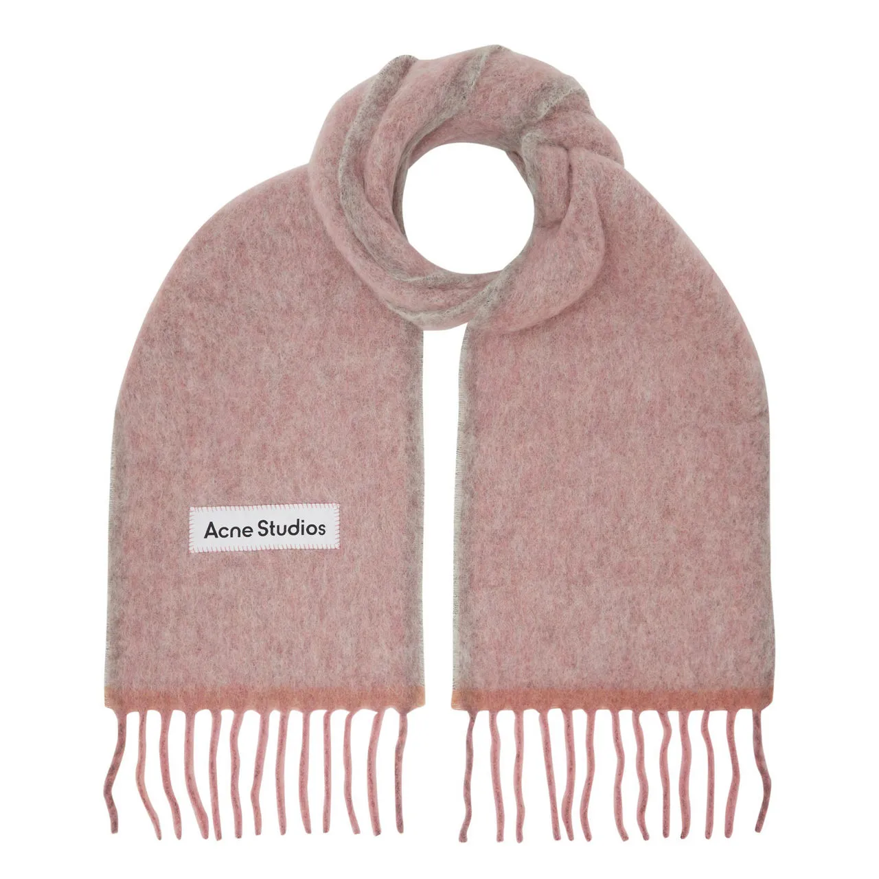 ACNE STUDIOS The Sustainable Edit Vally Logo Scarf - Dusty Pink