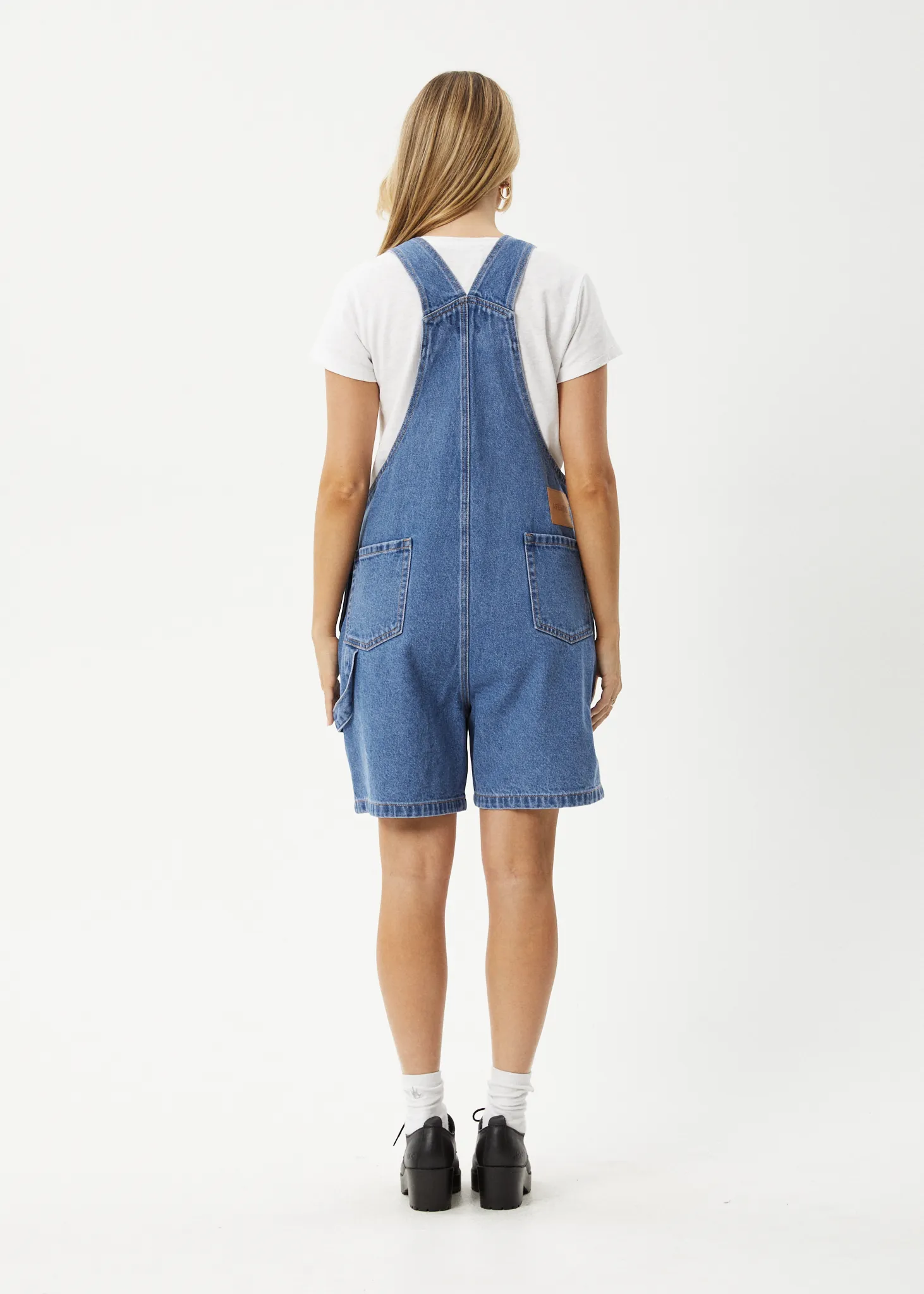 AFENDS Womens Lil Louis - Denim Overall - Worn Blue