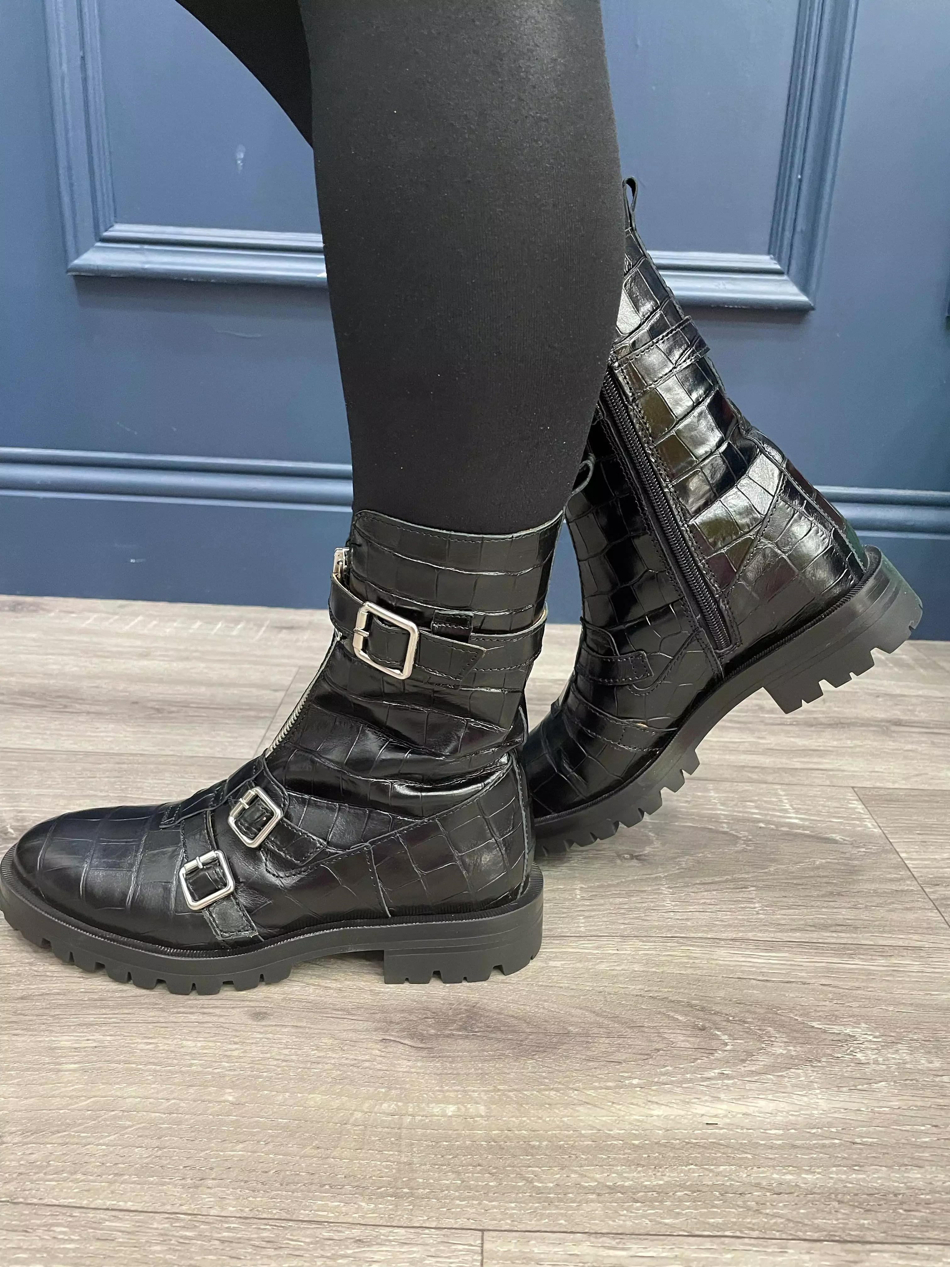 Alpe Black Zip Front Boot