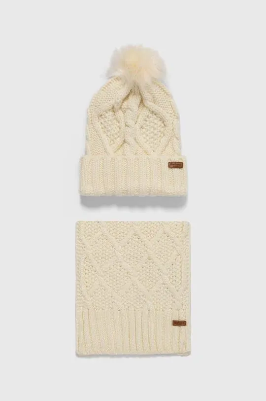 Barbour beanie and scarf beige color