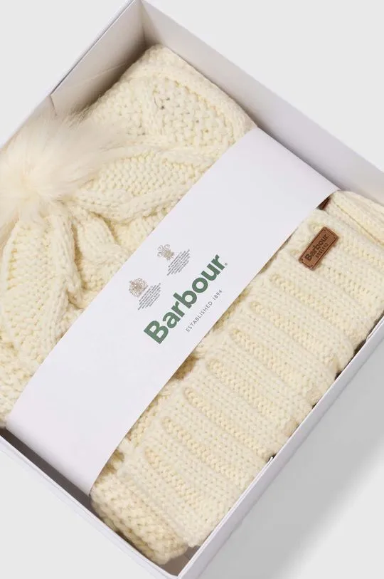 Barbour beanie and scarf beige color