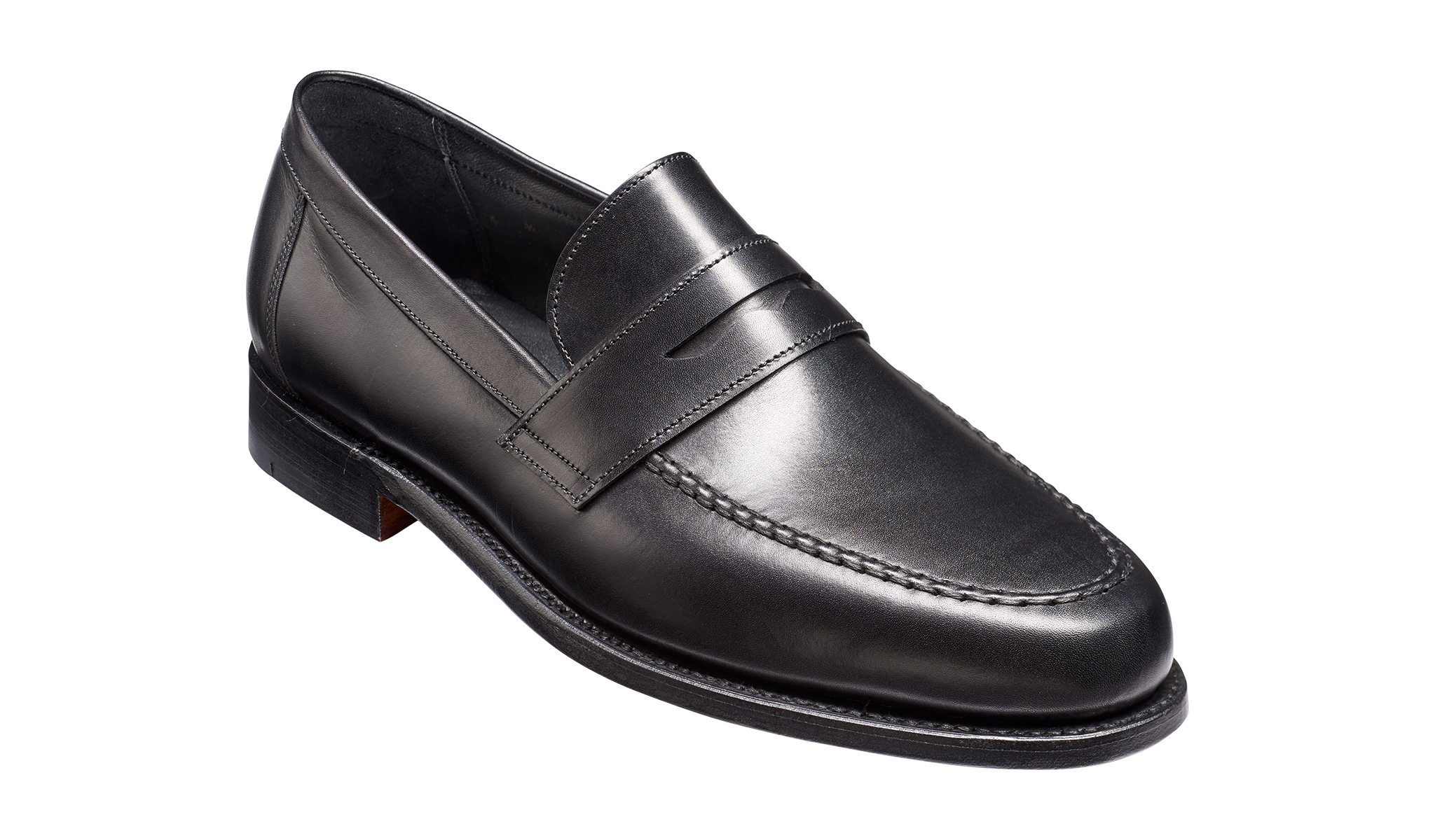 Barker Jevington Leather Loafer Shoes- Black Calf