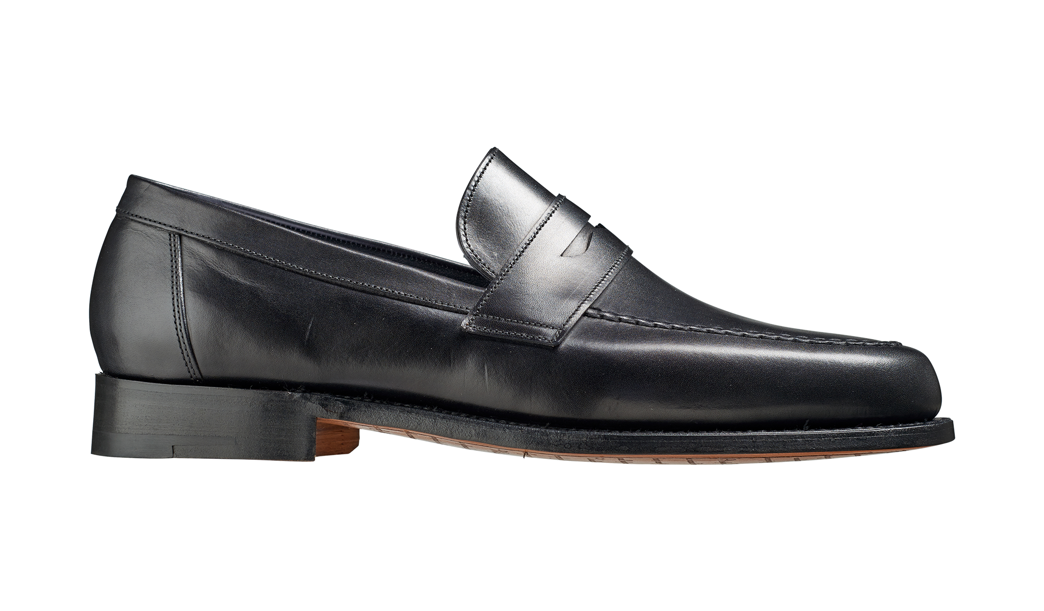 Barker Jevington Leather Loafer Shoes- Black Calf