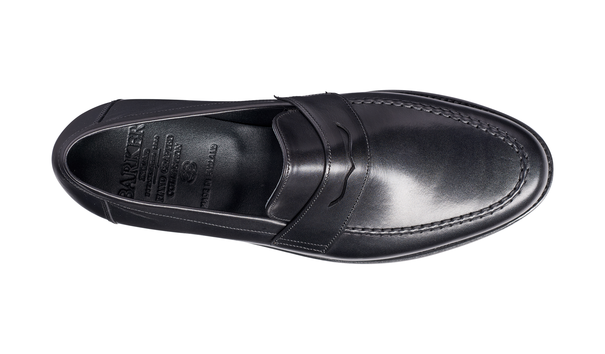 Barker Jevington Leather Loafer Shoes- Black Calf