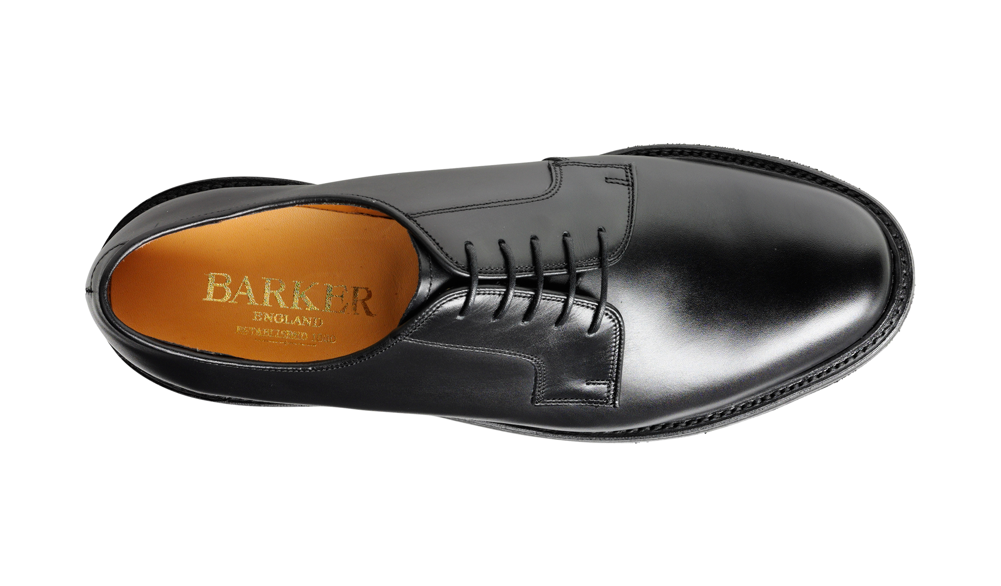 Barker Nairn Derby Calf Leather Shoe-  Black Calf