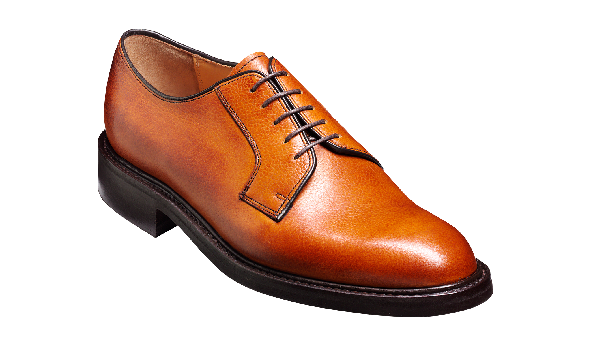 Barker Nairn Derby Grain Leather Shoe-  Cedar Grain