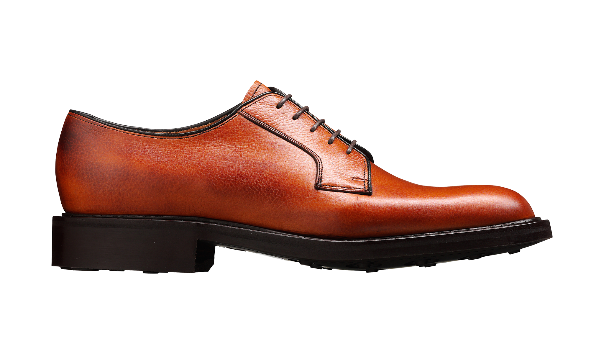 Barker Nairn Derby Grain Leather Shoe-  Cedar Grain