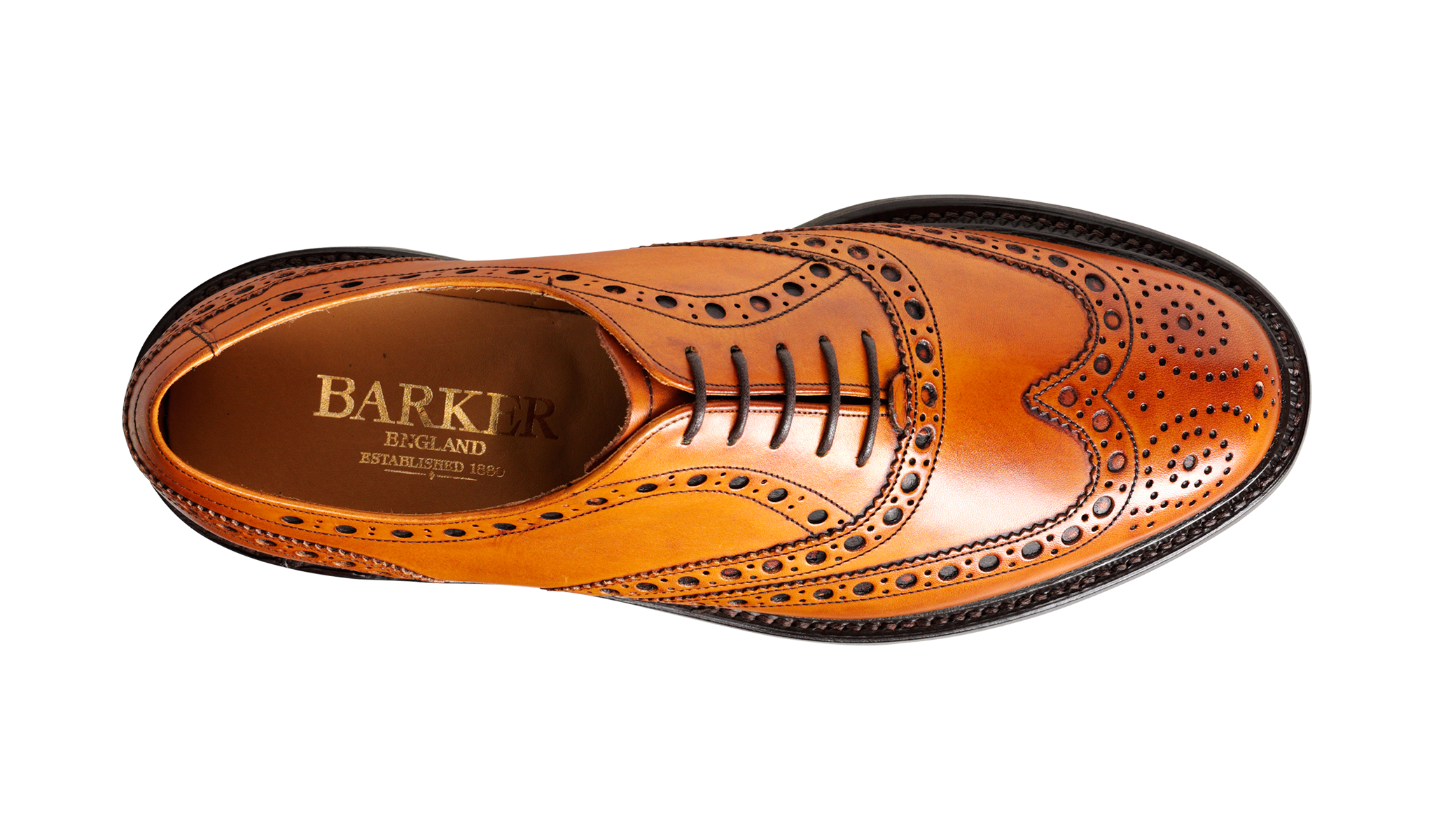 Barker Westfield  Full Brogue Calf Leather Shoe-  Cedar Calf