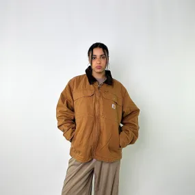 Beige Tan Vintage Carhartt Fleece Lined Arctic Deadstock Workwear Jacket Coat (M)