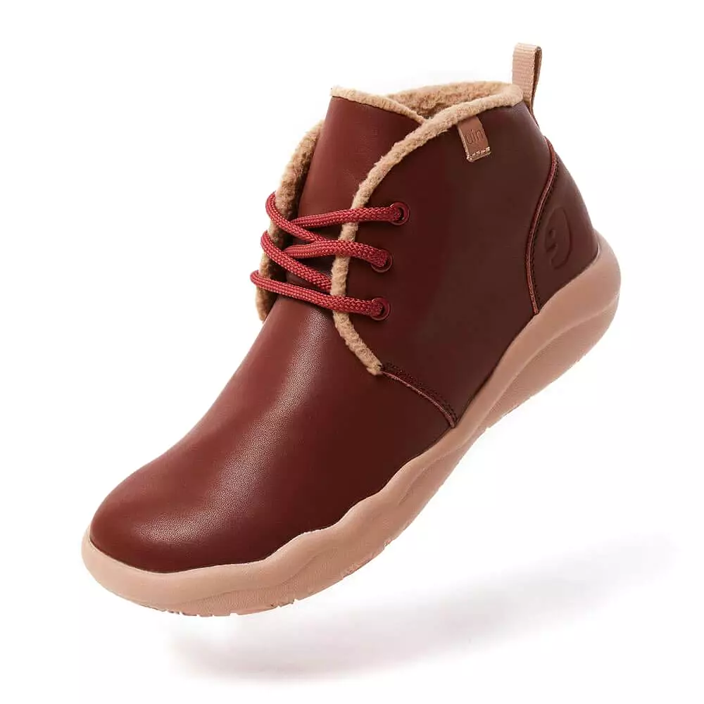 Bilbao Burgundy Split Leather Lace-up Boots Men