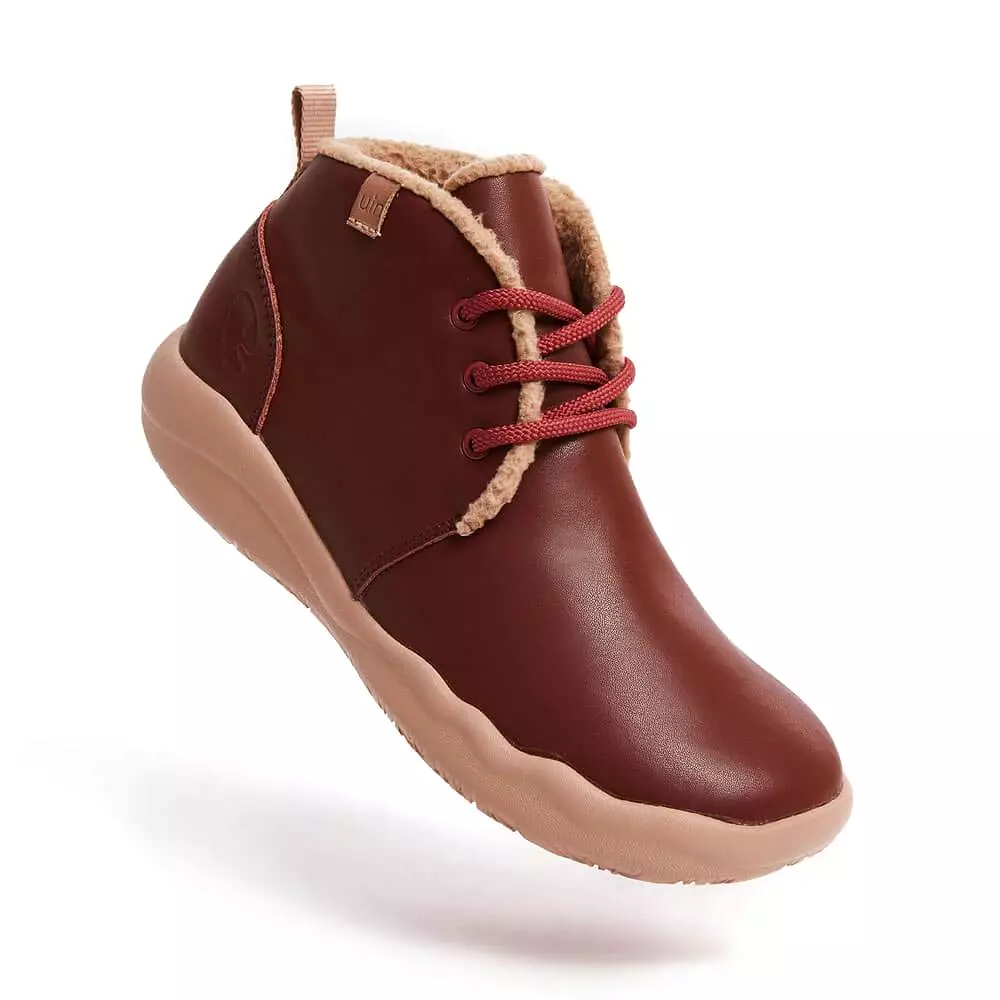 Bilbao Burgundy Split Leather Lace-up Boots Men