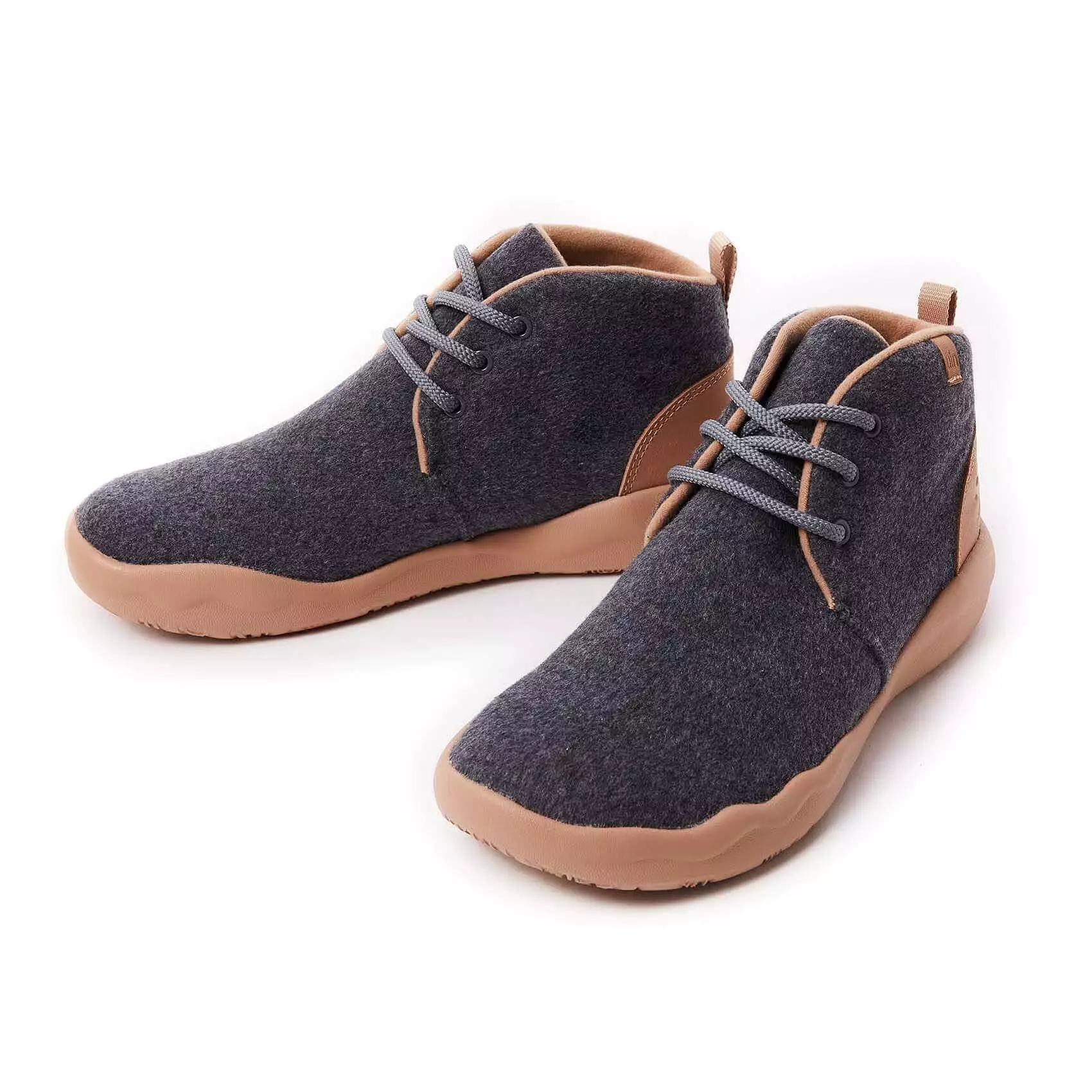 Bilbao Deep Grey Wool Lace-up Boots Men