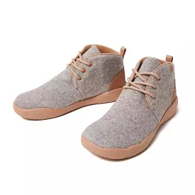 Bilbao Light Grey Wool Lace-up Boots Men