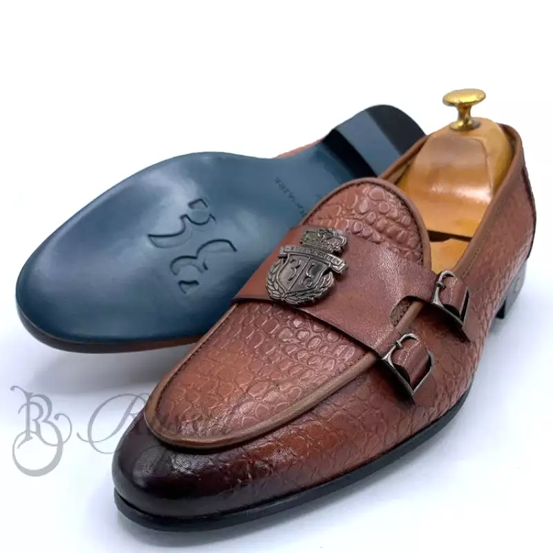 Billionaire leather doublestrap monk shoe | Brown