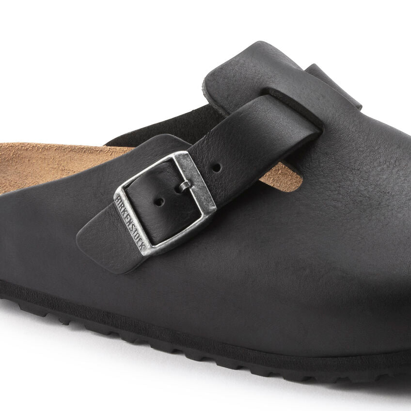 Birkenstock Men's Boston Grip Leather (Vintage Wood Black - Regular Fit)