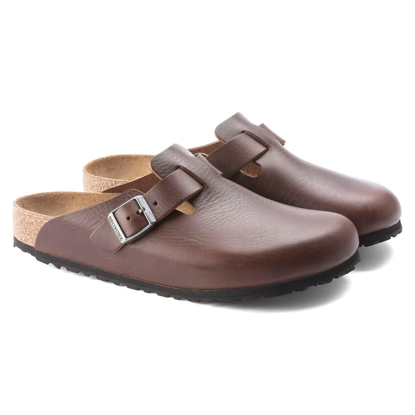 Birkenstock Men's Boston Grip Leather (Vintage Wood Roast - Regular Fit)