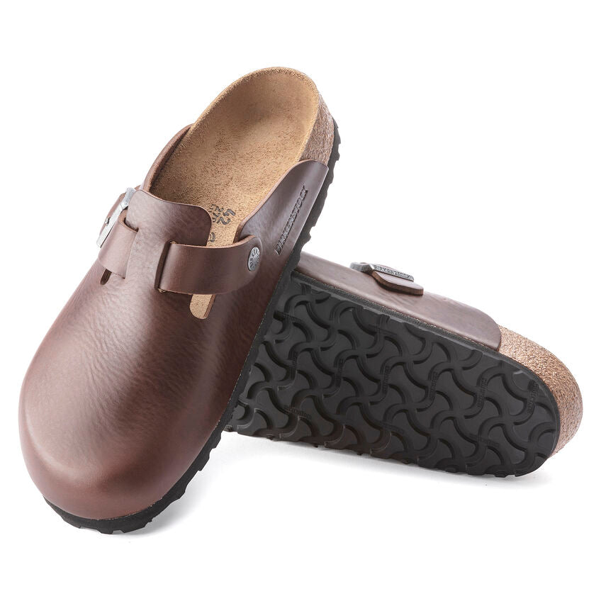 Birkenstock Men's Boston Grip Leather (Vintage Wood Roast - Regular Fit)