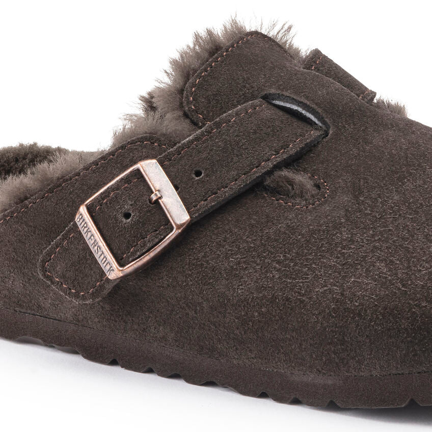 BIRKENSTOCK Women's Boston Shearling Suede Leather (Mocha)