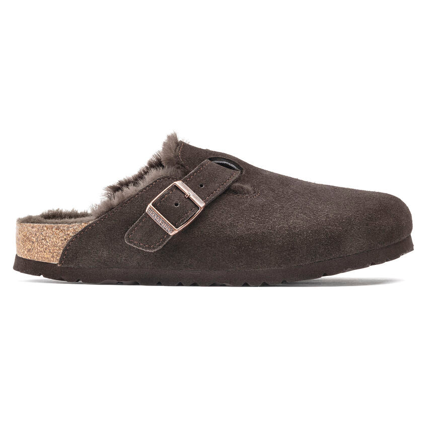 BIRKENSTOCK Women's Boston Shearling Suede Leather (Mocha)