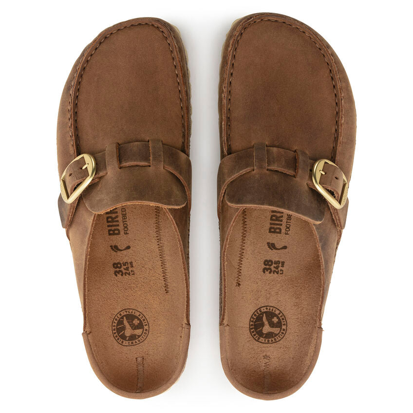 Birkenstock Women's Buckley Oiled Leather (Cognac - Regular fit)