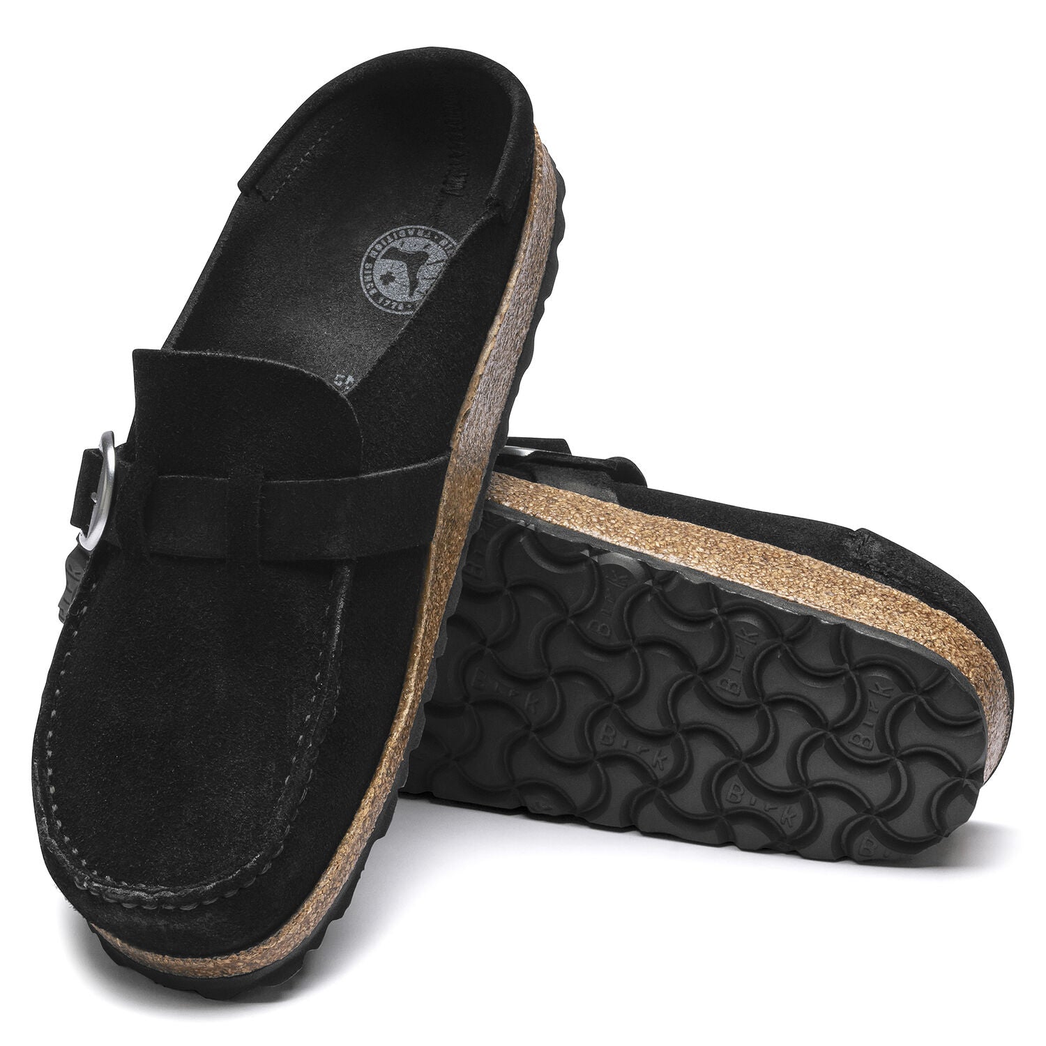 BIRKENSTOCK Women's Buckley Suede Leather Narrow (Black - Regular Fit)