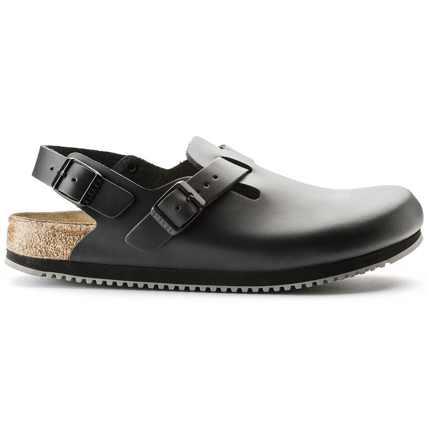 BIRKENSTOCK Women's Tokio Super Grip Leather (Black - Narrow Fit)