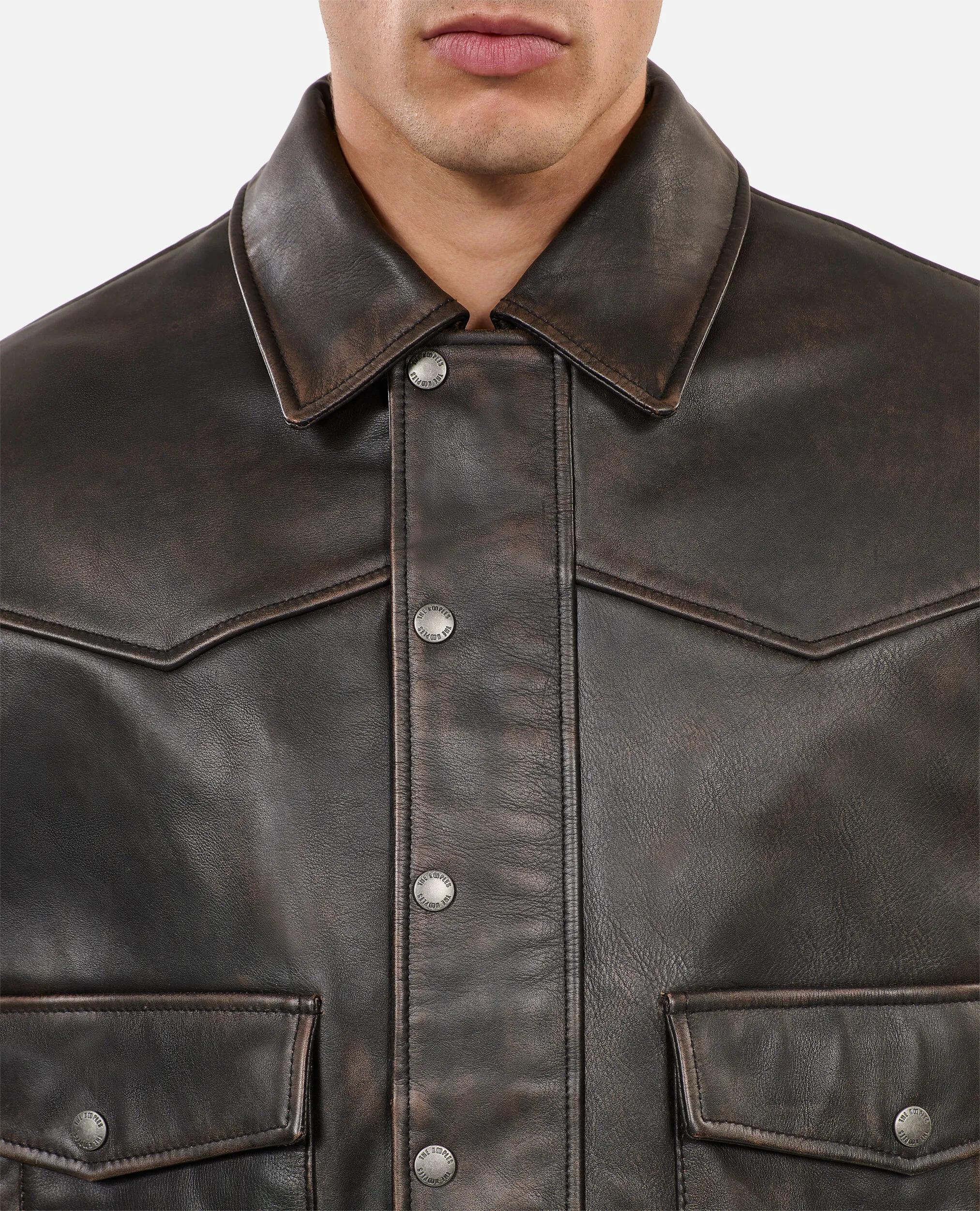 Brown leather jacket