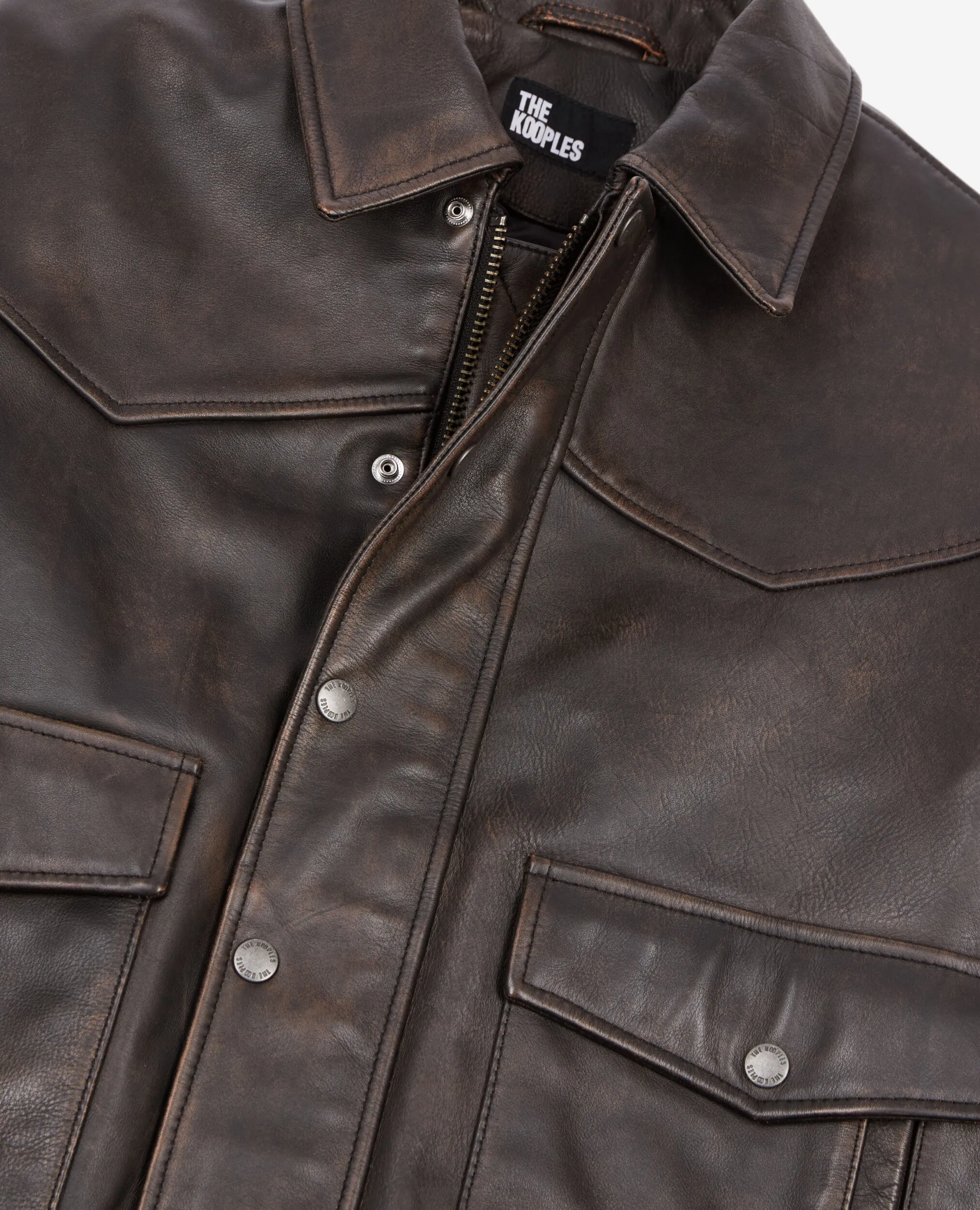 Brown leather jacket