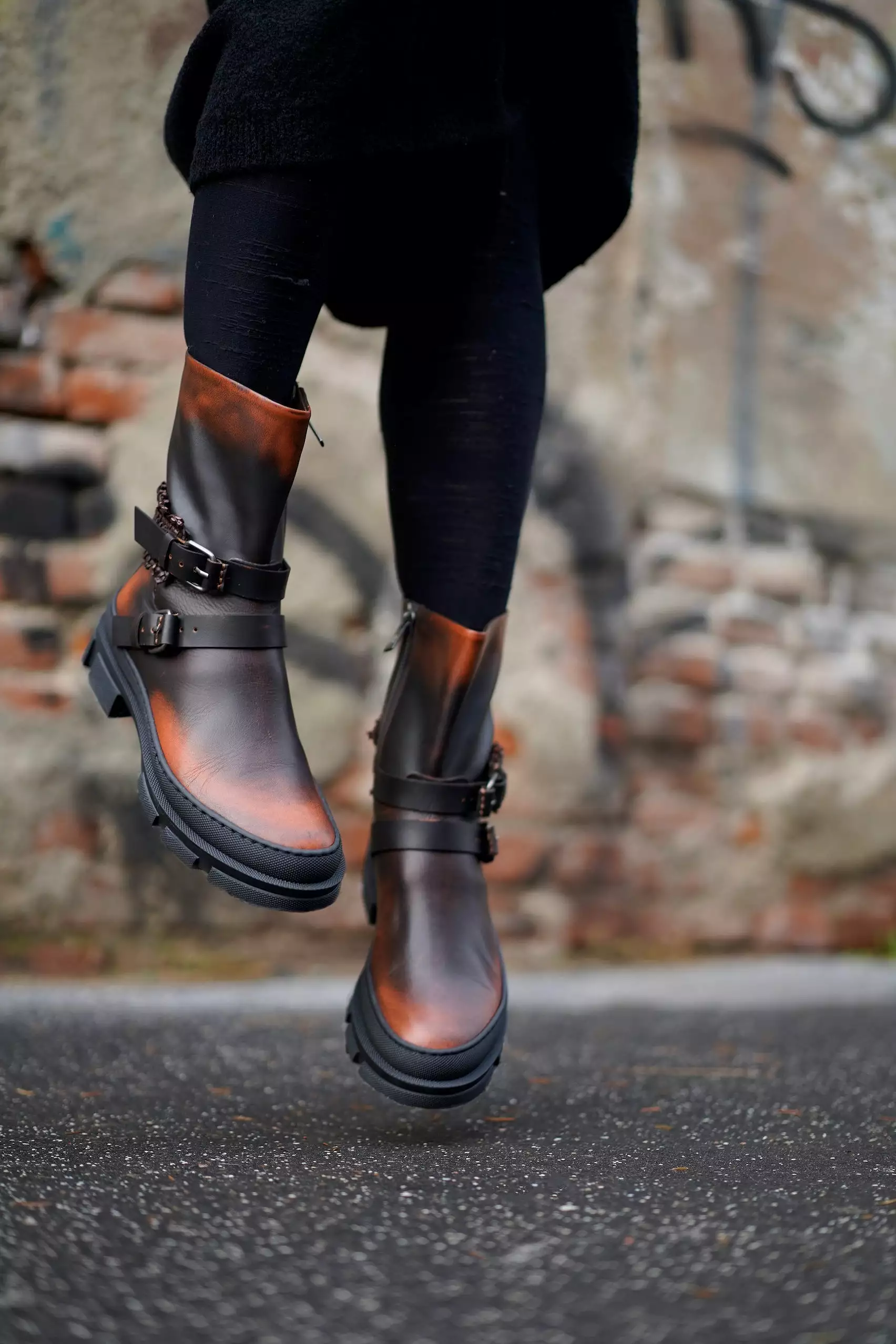 Brushed Platform Woven Bootie Brown