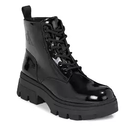 Calvin Klein Chunky Combat Lace Up Boots Black