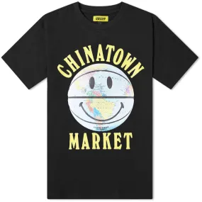 Chinatown Market Smiley Globe Ball TeeBlack