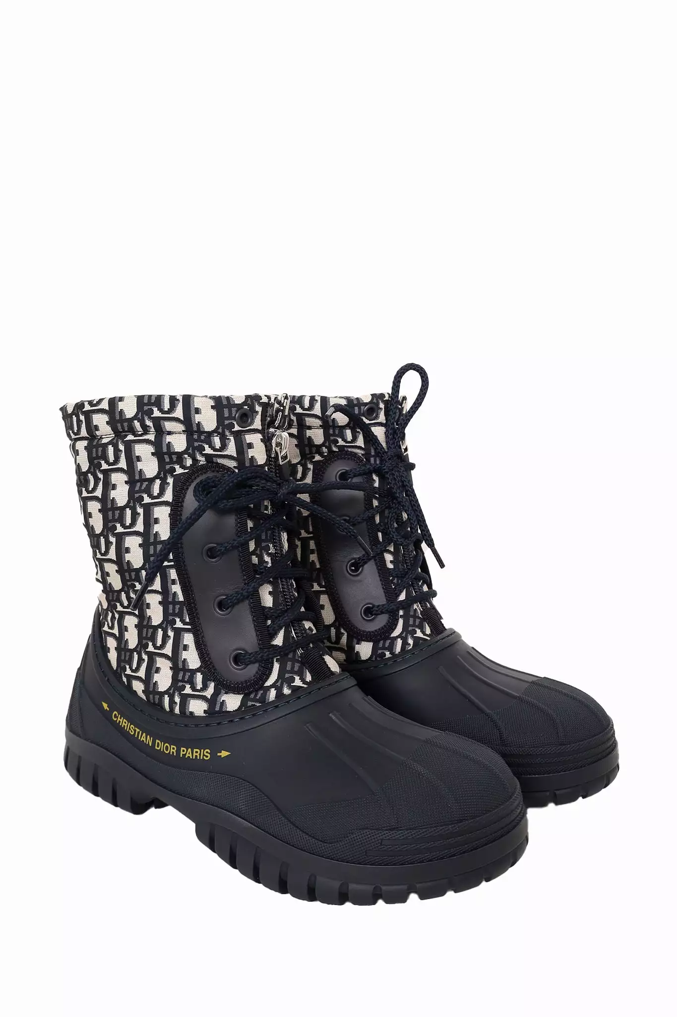 Christian Dior D-Venture Oblique Jacquard Combat Boots Size 37