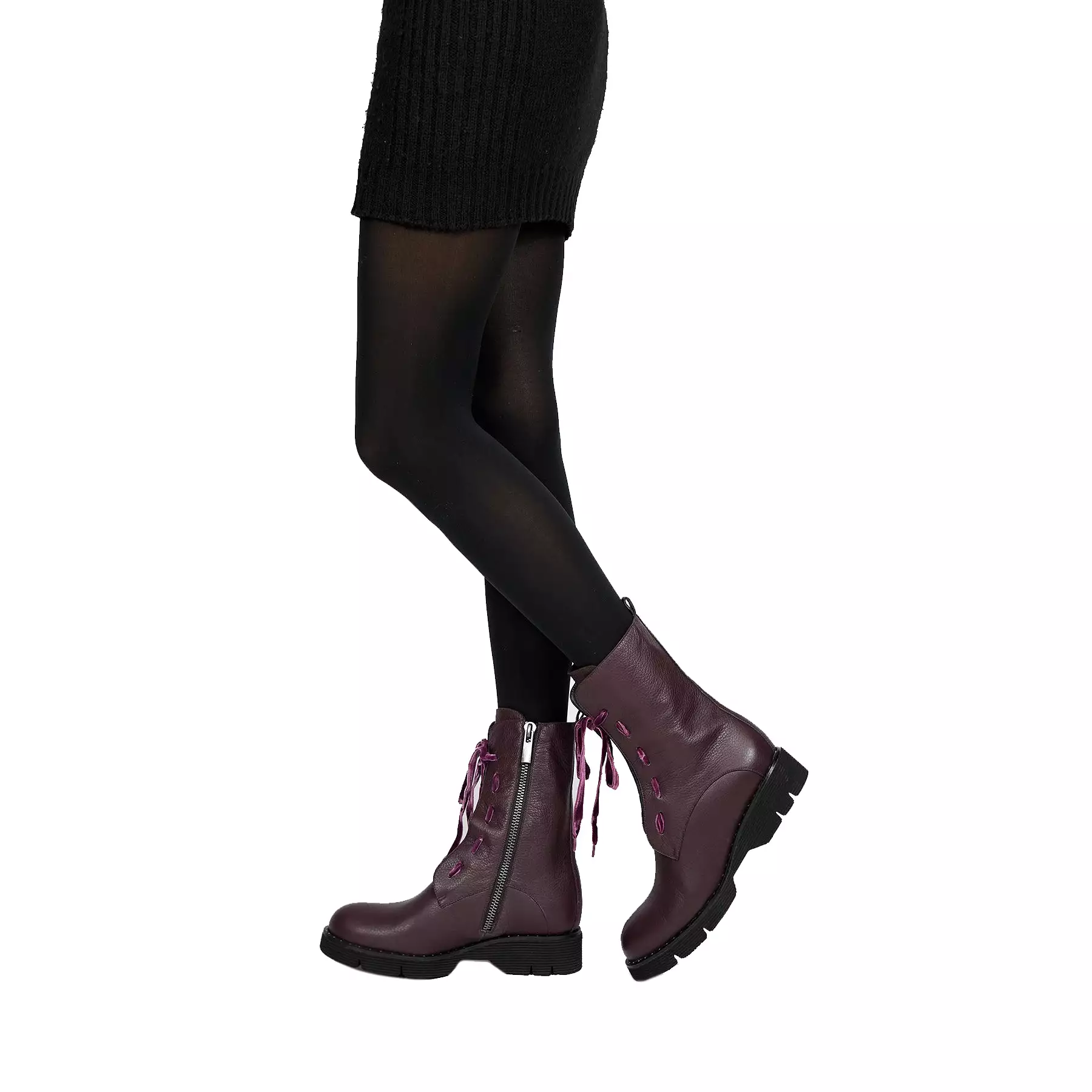 Combat Boot Cervo Burgundy