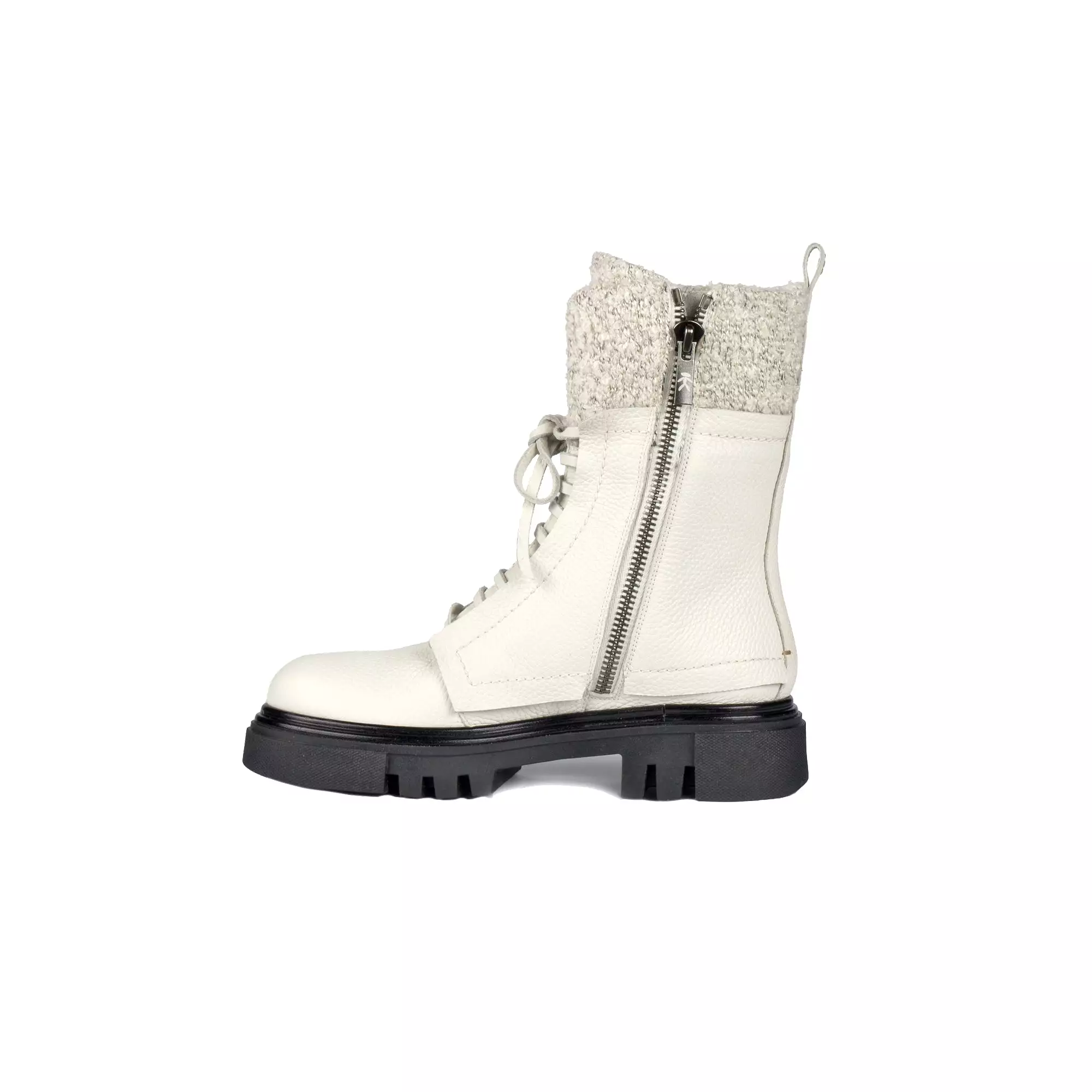 Combat Boot Cervo/Lana Ricciolina Chalk White