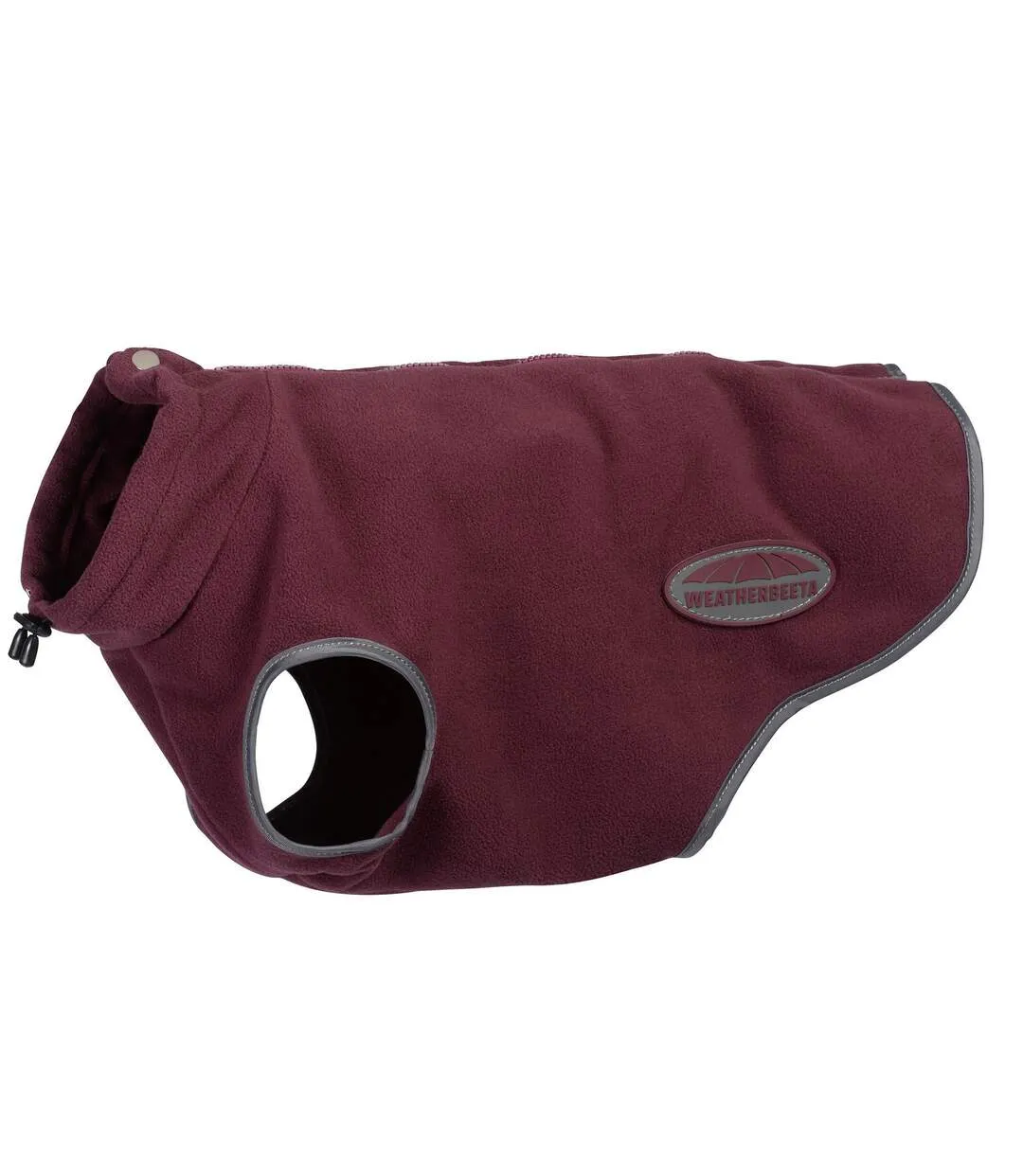 Comfitec fleece zipped dog jacket 50cm maroon/grey Weatherbeeta