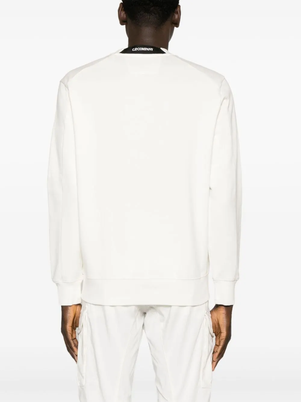 C.P. Company Sweat Diagonal raised fleece White