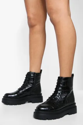 Croc Chunky Combat Boots