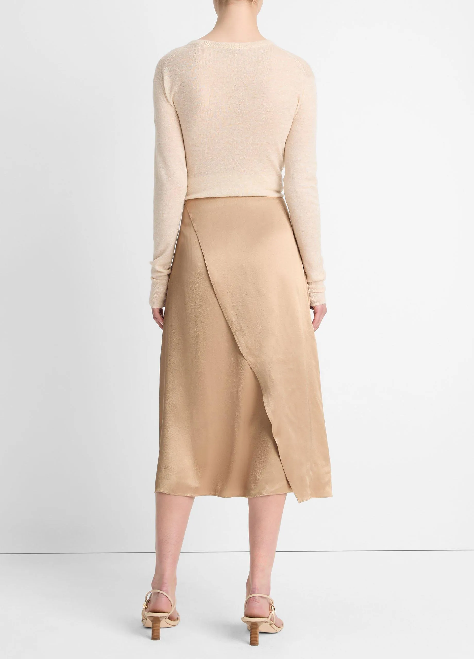 Draped D-Ring Wrap Skirt