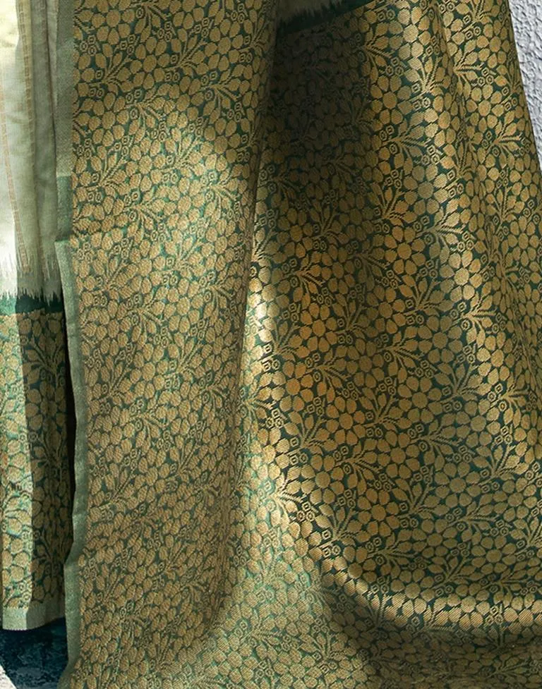 Dusty Green Silk Woven Sarees