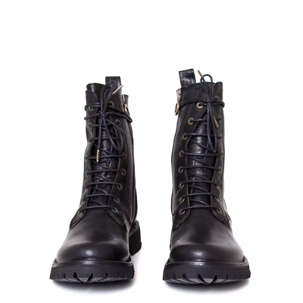 Egos Women's Leather Combat Boot