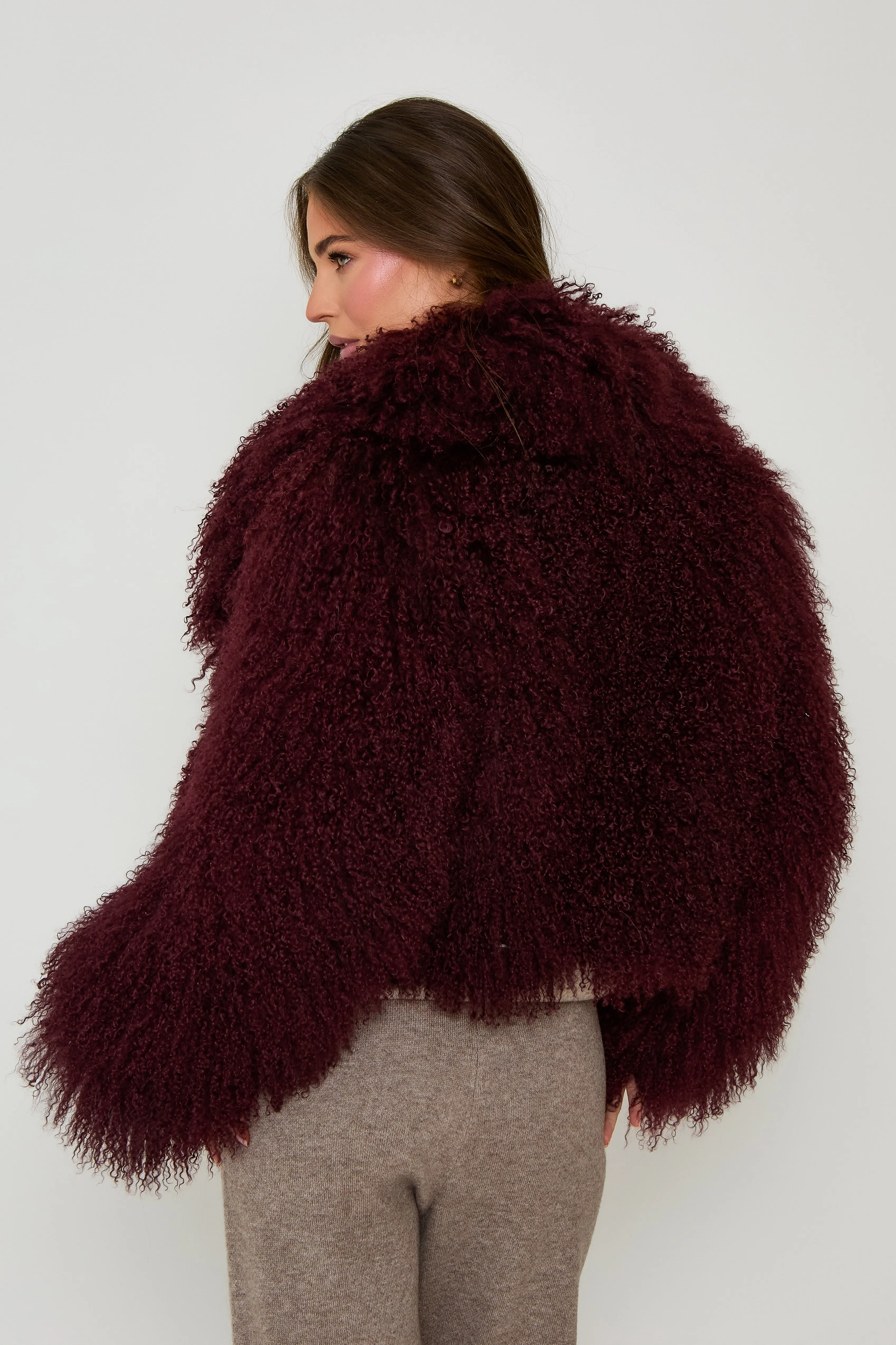 Elsa Cropped Mongolian Fur Coat