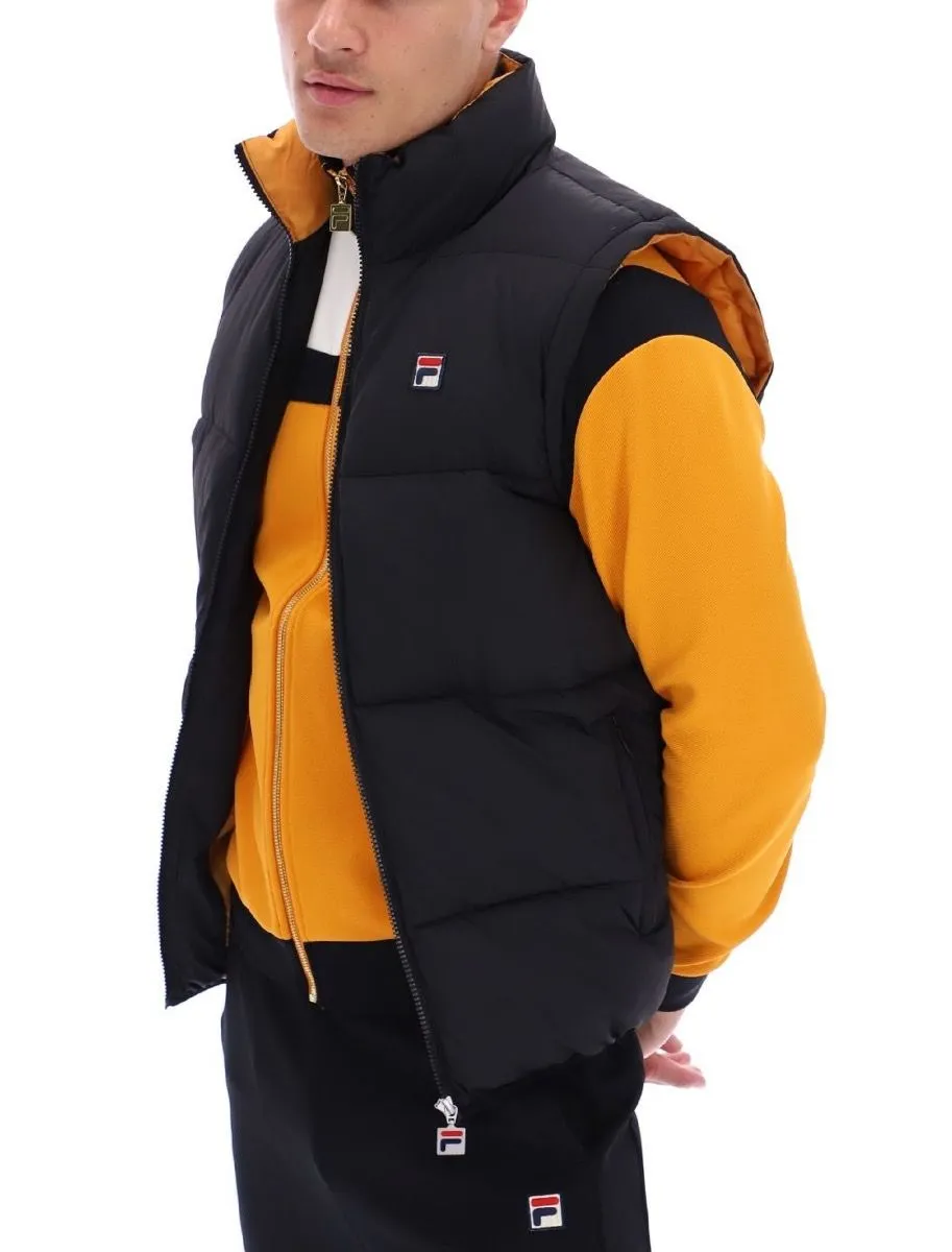 Fila Mackay Heavily Padded Bodywarmer Gilet Black/Yam