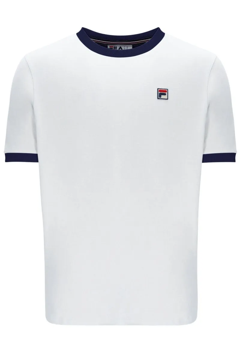 Fila Marconi Logo Crew Neck T-Shirt White/Navy