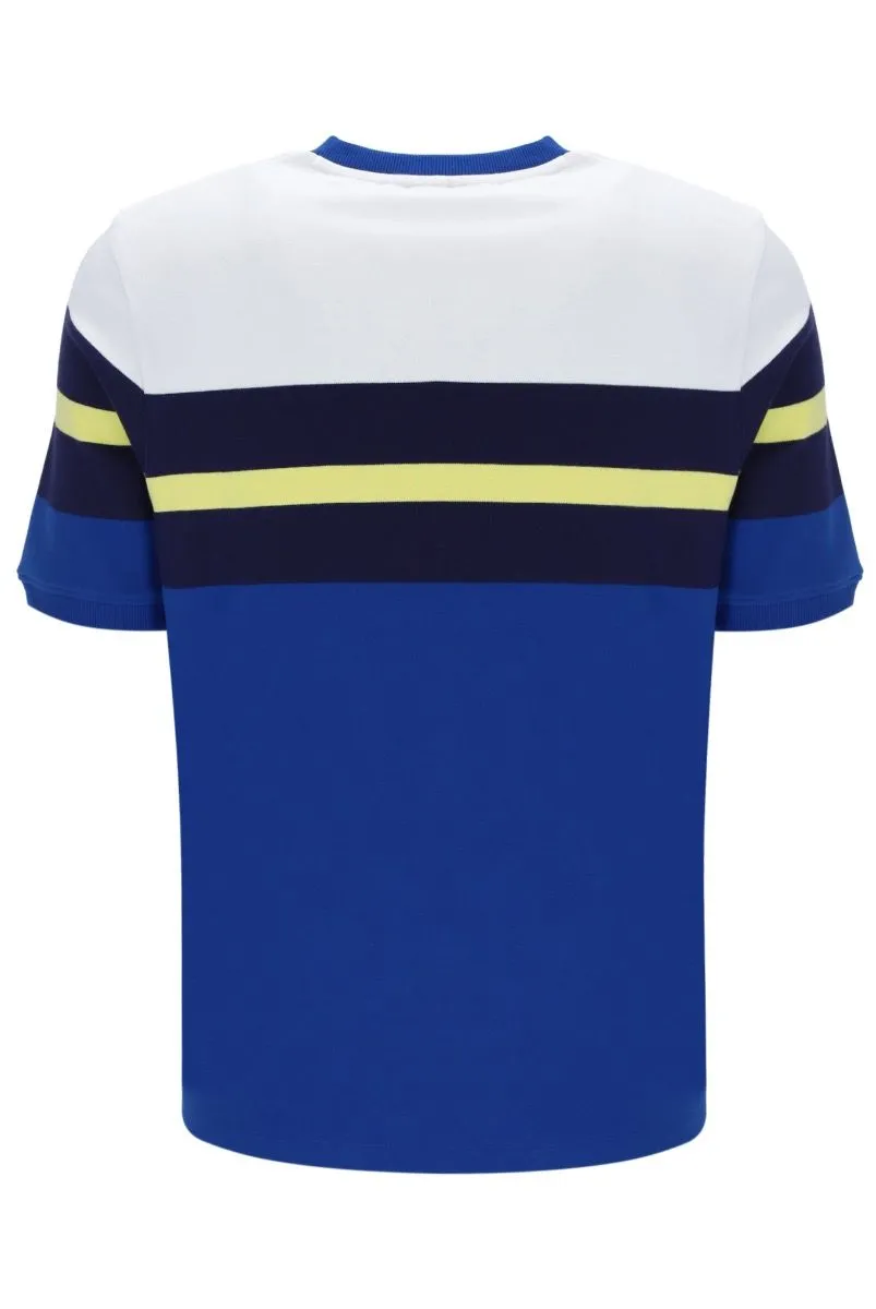 Fila Pedro Colour Blocked Crew Neck T-Shirt Bright Blue