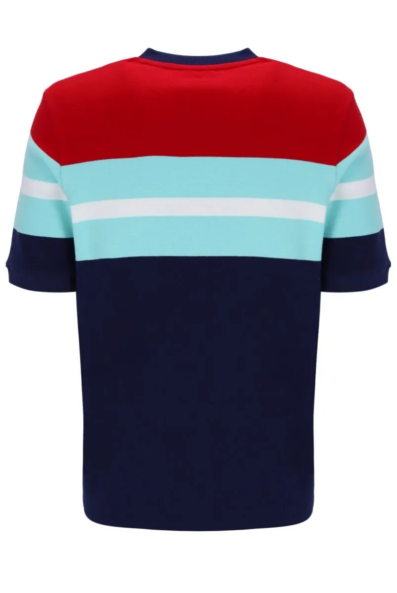 Fila Pedro Colour Blocked Crew Neck T-Shirt Navy/Equestrian