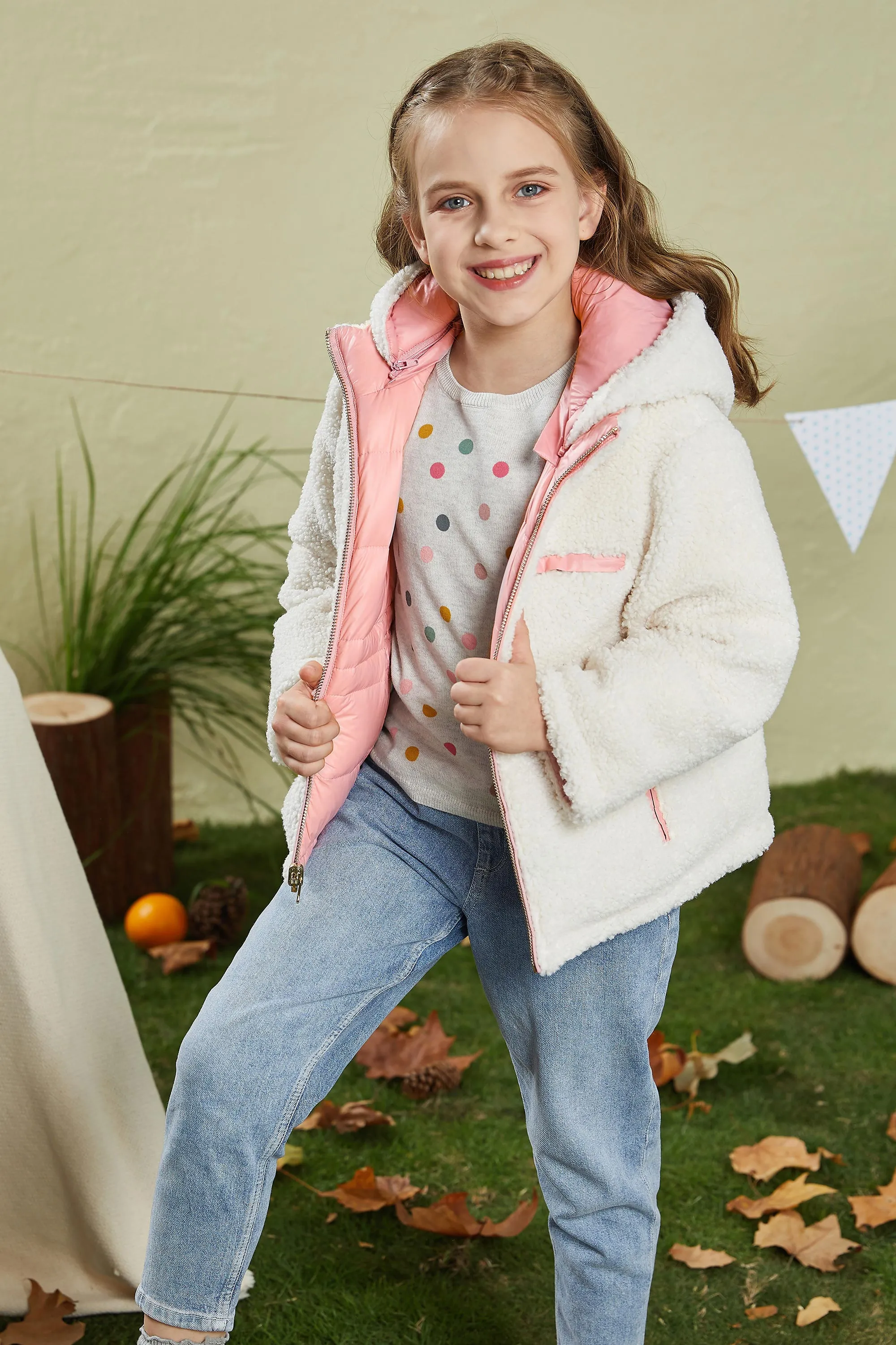 Fleece Down Warm Hooded Puffer Jacket